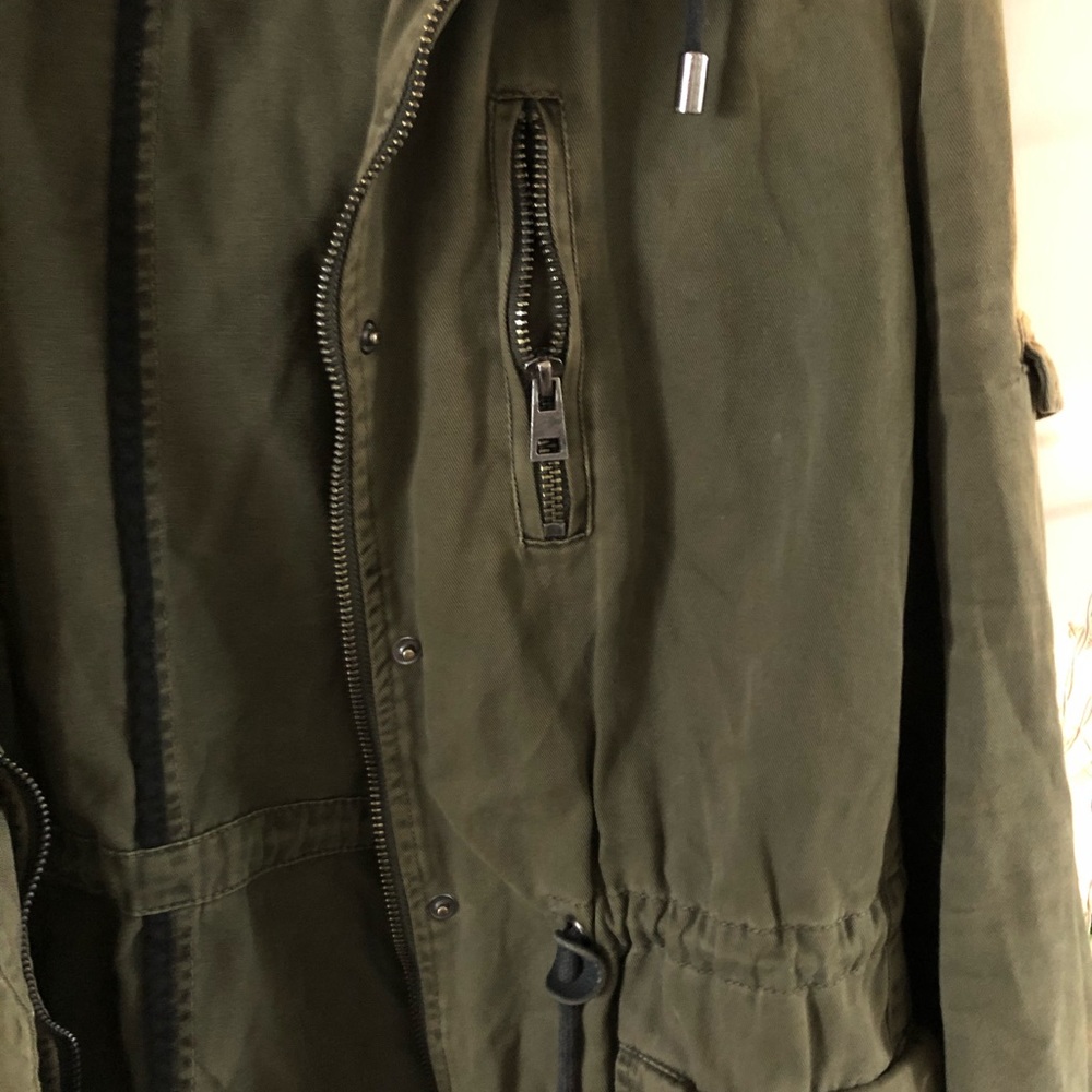 Army Green Spring Fall Coat Jacket - Picture 3 of 4